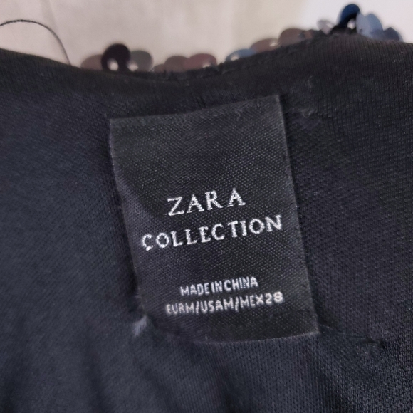 Zara Blue/Black Sequin Midi Dress - Picture 10 of 11